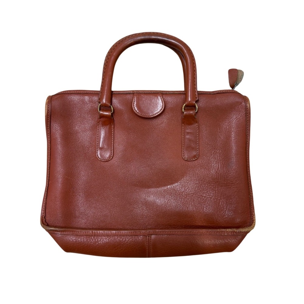 Vintage Bonnie Cashin for Meyers Brown Leather Handbag Top Handle Bag Serval Zip